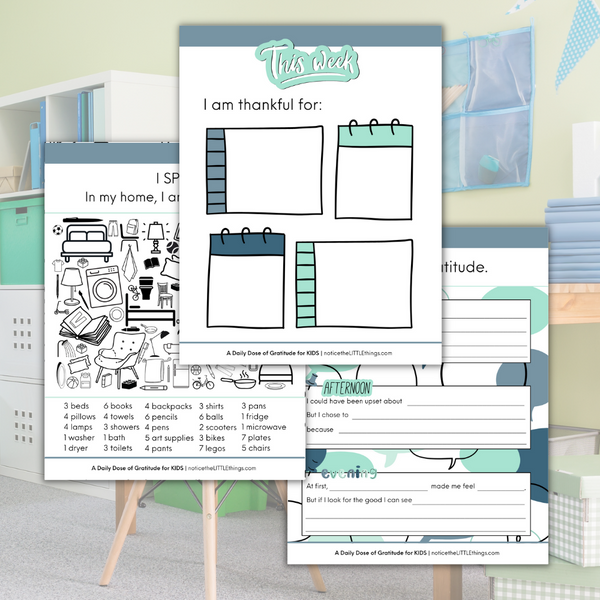LITTLE SHOP | A Daily Dose of Gratitude for Kids | Ages 6-12 Blue Comic | Printable + Digital | Price $27