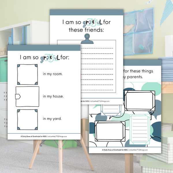 LITTLE SHOP | A Daily Dose of Gratitude for Kids | Ages 6-12 Blue Comic | Printable + Digital | Price $27