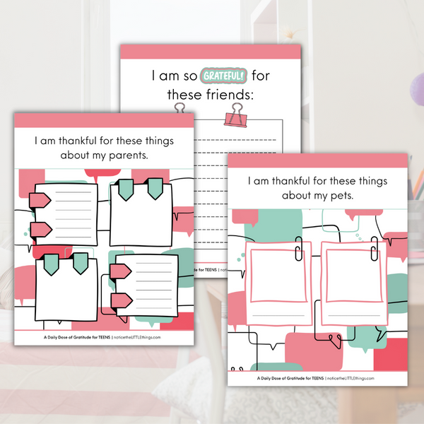 LITTLE SHOP | A Daily Dose of Gratitude for Teens | Ages 11-15 Pink Comic | Printable + Digital | Price $27