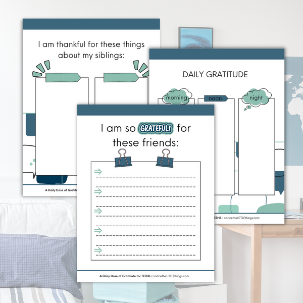 LITTLE SHOP | A Daily Dose of Gratitude for Teens | Ages 11-15 Blue Comic | Printable + Digital | Price $27