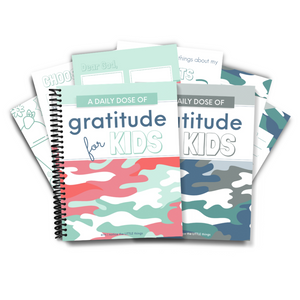 LITTLE Shop | A Daily Dose of Gratitude for Kids | Ages 6-12 Camo Journal Set | Price $54