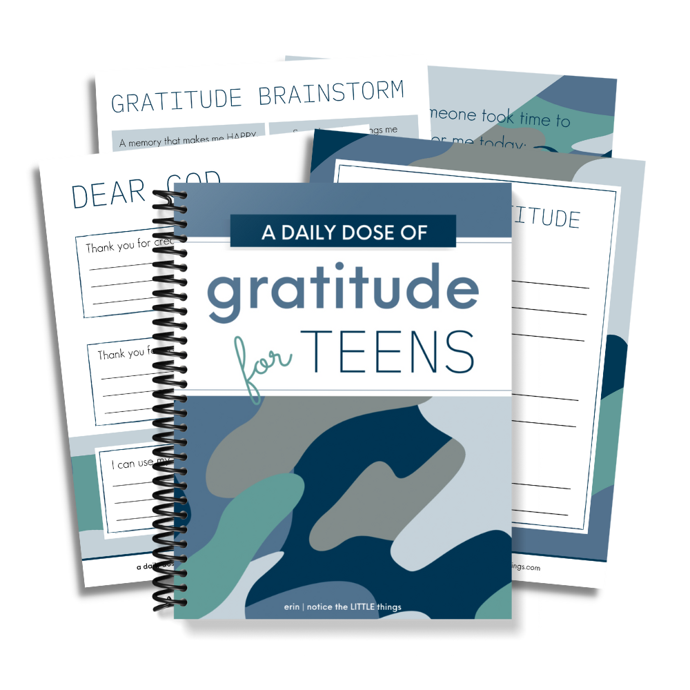 LITTLE Shop | A Daily Dose of Gratitude for Teens | Ages 11-15 Blue & Green Camo | Price $27