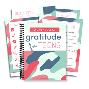 LITTLE Shop | A Daily Dose of Gratitude for Teens | Ages 11- 15 Pink & Aqua Camo | Price $27