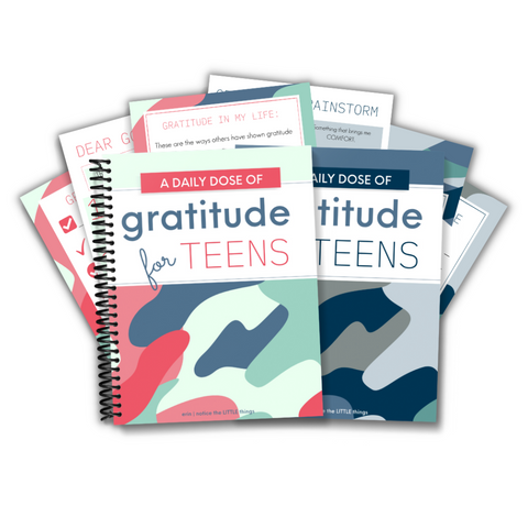 LITTLE Shop | A Daily Dose of Gratitude for Teens | Ages 11-15 Camo Journal Set | Price $54