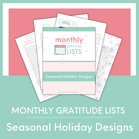 LITTLE Shop | Monthly Gratitude Lists | Seasonal Holiday Design | Price $16